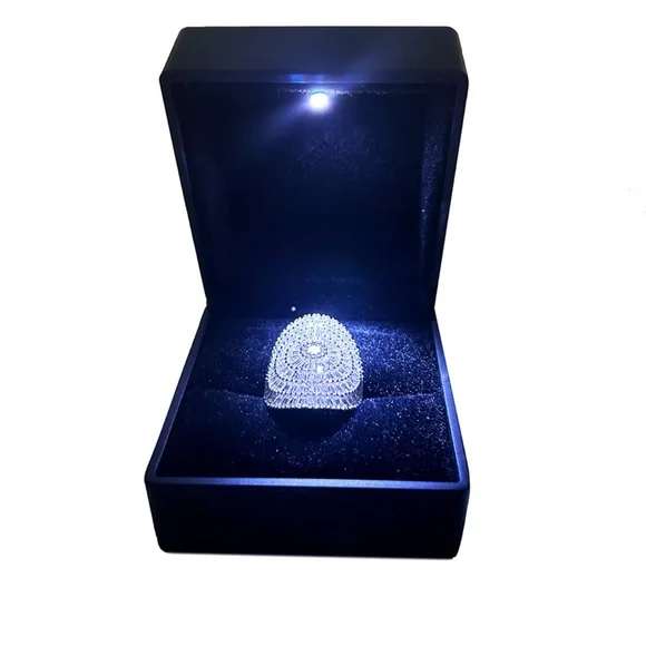 Gypsophila Ring Whispers Elegance Shiny Cubic Zirconia Sparkly Halo Ring - Picture 12 of 12